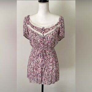 Mi Ami SZ XS Floral Romper New No Tags